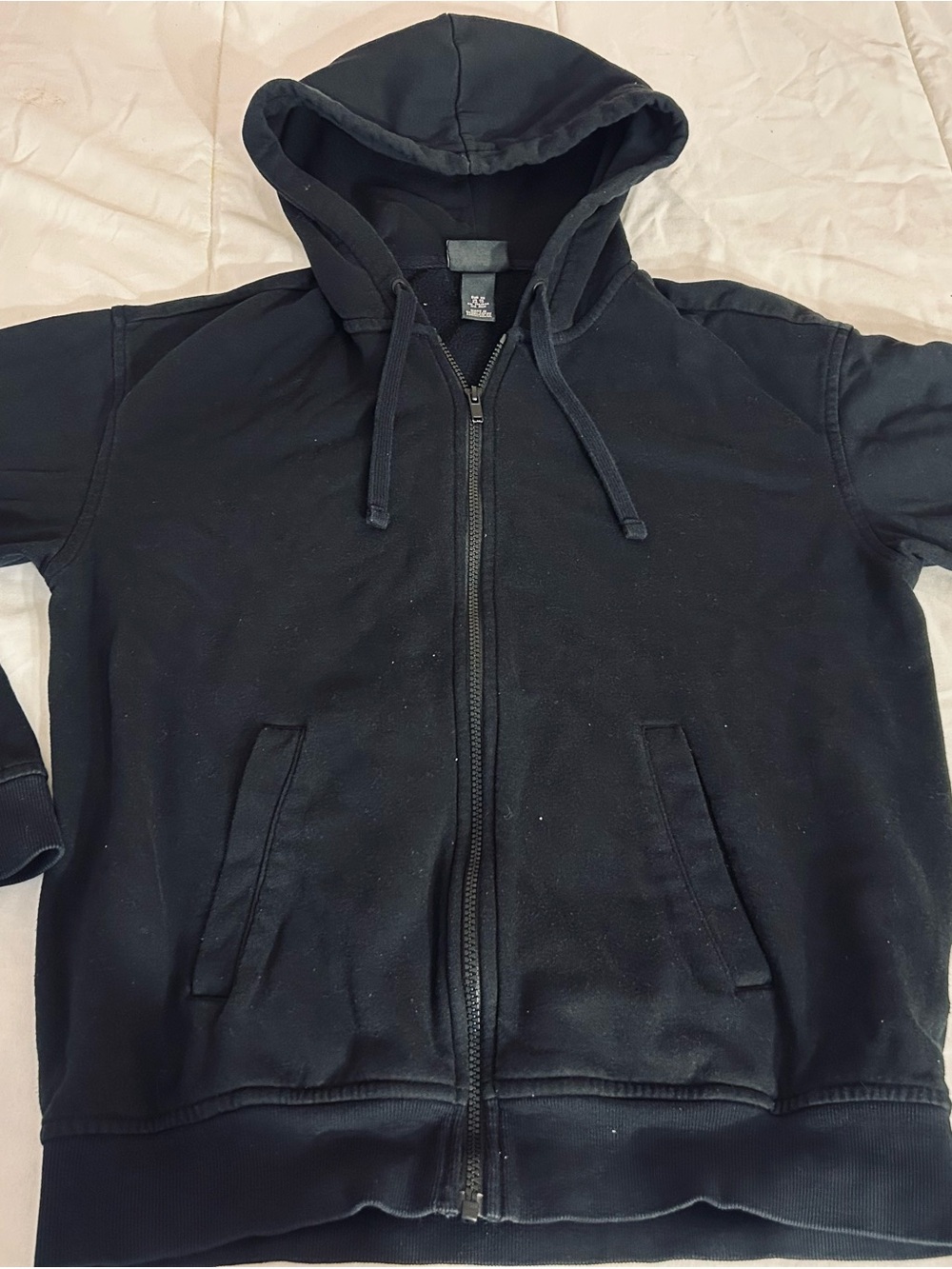 H&M Black Zip-Up Hooded Jacket